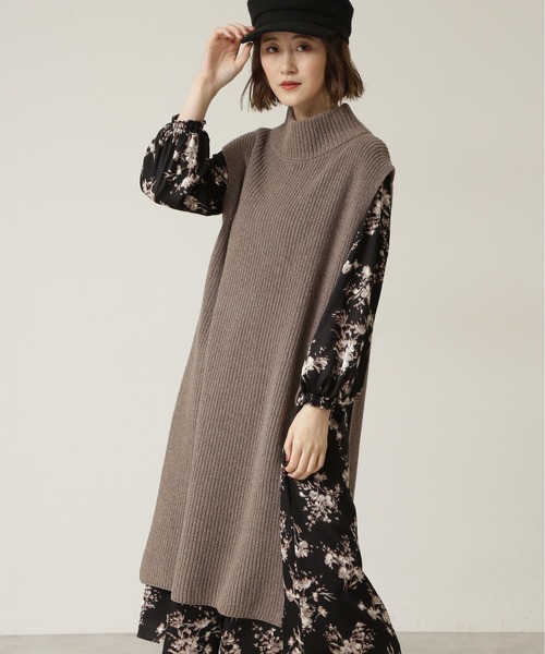 NATURAL BEAUTY BASIC（ナチュラルビューティーベーシック）の「ＢＲｉＣＯ畦チュニックベスト（ベスト・レディース・グレー/ベージュ/ブルー・MEDIUM）」の18枚目の写真