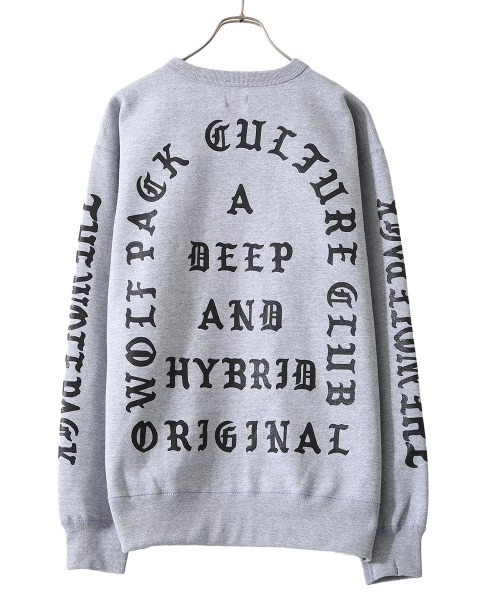WP（ダブリューピー）の「WP / ダブリューピー：DEEP AND HYBRID CREWNECK SWEAT：WP06-T117[WAX]（スウェット・メンズ・ブラック×ホワイト/グレー系・XL/XXL）」の2枚目の写真