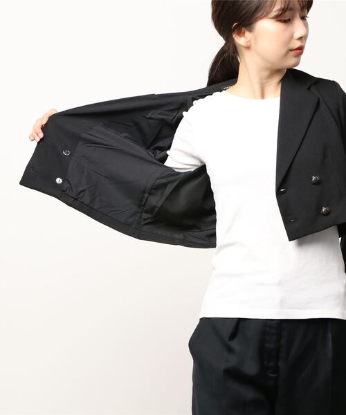 ANDGEEBEE(アンジービー)の「ダブルボタンジャケット(テーラードジャケット・レディース・ブラック/チェック・MEDIUM)」の4枚目の写真