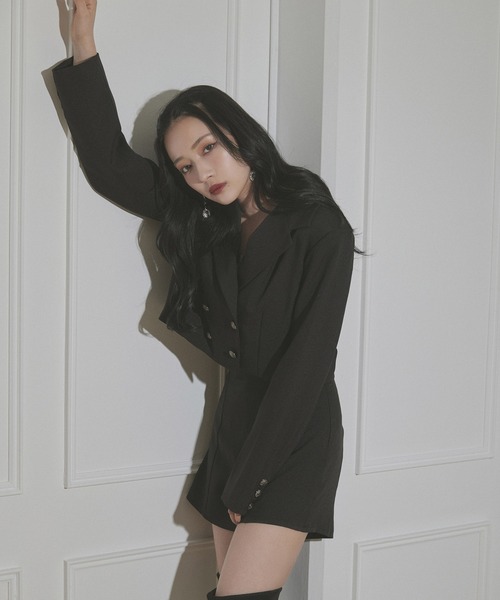 ANDGEEBEE(アンジービー)の「ダブルボタンジャケット(テーラードジャケット・レディース・ブラック/チェック・MEDIUM)」の19枚目の写真