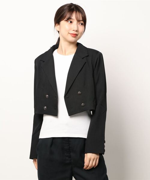 ANDGEEBEE(アンジービー)の「ダブルボタンジャケット(テーラードジャケット・レディース・ブラック/チェック・MEDIUM)」の11枚目の写真