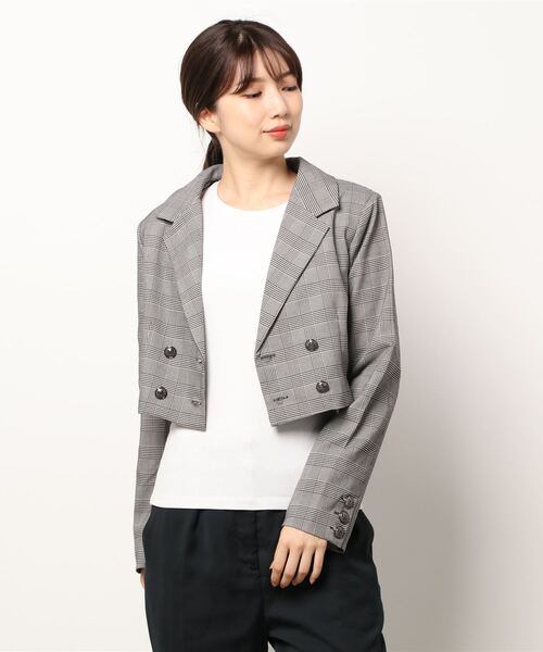 ANDGEEBEE(アンジービー)の「ダブルボタンジャケット(テーラードジャケット・レディース・ブラック/チェック・MEDIUM)」の10枚目の写真