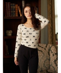 Darich | ランダムロゴオープンニットトップス(ニット/セーター)