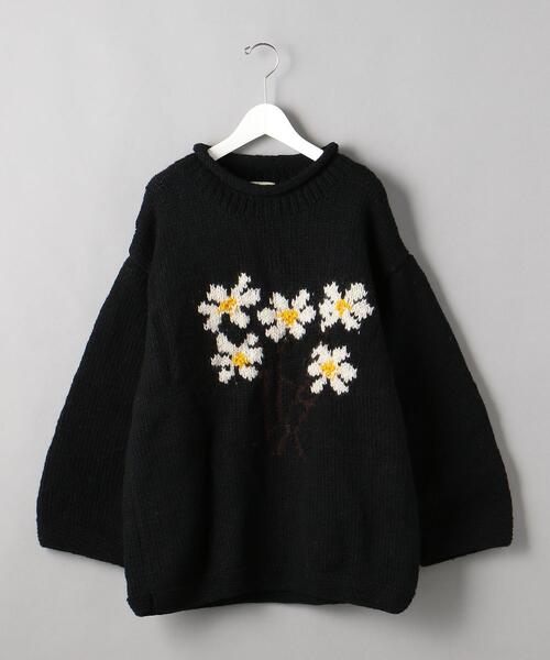 niche.(ニッチ)の「<Niche. (ニッチ) > R/N KNIT 5 FLOWERS/ニット(ニット/セーター・メンズ・ブラック・FREE)」の1枚目の写真