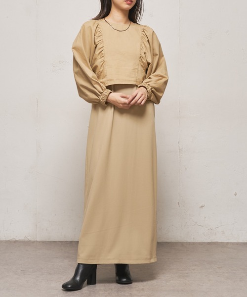 UNSPARE（アンスペア）の「■【UNSPARE/アンスペア】3Wayレイヤードワンピース/WEB・一部店舗限定（ワンピース・レディース・ブラック/ベージュ・FREE）」の20枚目の写真