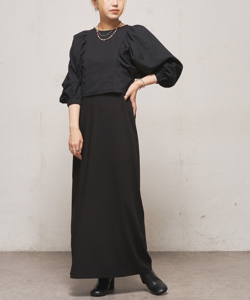 UNSPARE（アンスペア）の「■【UNSPARE/アンスペア】3Wayレイヤードワンピース/WEB・一部店舗限定（ワンピース・レディース・ブラック/ベージュ・FREE）」の10枚目の写真