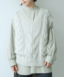 cardo fabrica | モヘヤケーブルハンドニットベスト(ベスト)