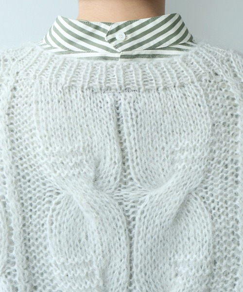 cardo fabrica（カルドファブリカ）の「モヘヤケーブルハンドニットベスト（ベスト・レディース・パープル/グレー・FREE）」の21枚目の写真