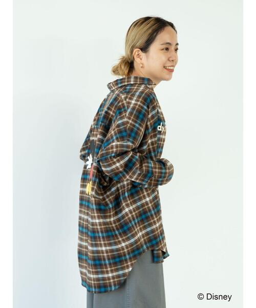 Disney(ディズニー)の「チェック綿ビエラBIGシャツ/Mickey(シャツ/ブラウス・レディース・ブラウン/ネイビー・M/L)」の6枚目の写真