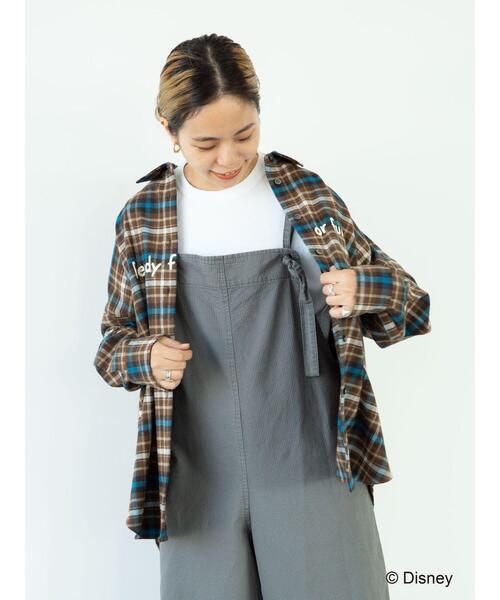 Disney(ディズニー)の「チェック綿ビエラBIGシャツ/Mickey(シャツ/ブラウス・レディース・ブラウン/ネイビー・M/L)」の7枚目の写真