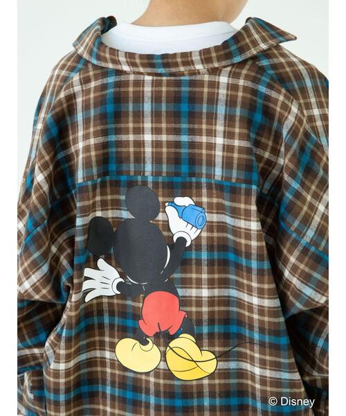 Disney(ディズニー)の「チェック綿ビエラBIGシャツ/Mickey(シャツ/ブラウス・レディース・ブラウン/ネイビー・M/L)」の8枚目の写真