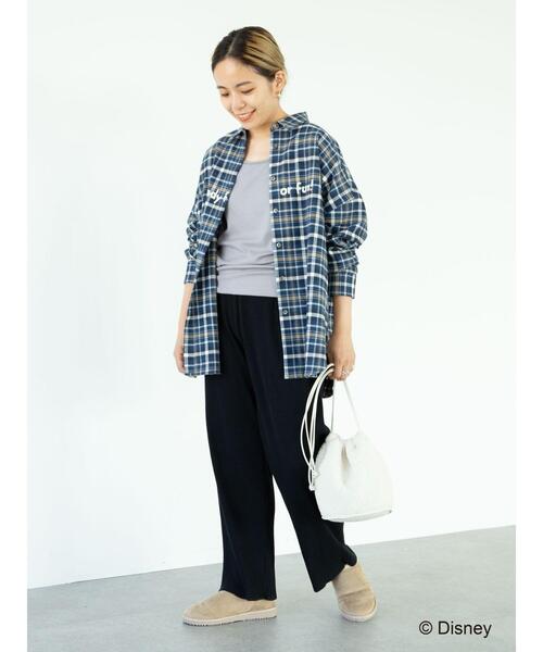 Disney(ディズニー)の「チェック綿ビエラBIGシャツ/Mickey(シャツ/ブラウス・レディース・ブラウン/ネイビー・M/L)」の21枚目の写真