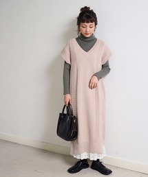 Crisp | ケーブルロングニットワンピース(ワンピース)