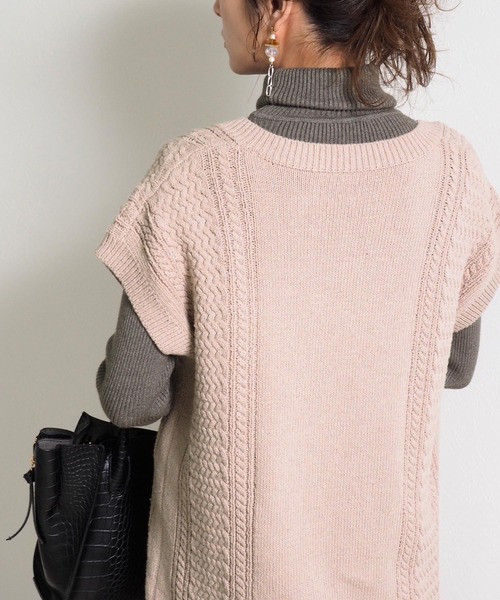 Crisp（クリスプ）の「ケーブルロングニットワンピース（ワンピース・レディース・パープル/グリーン・FREE）」の7枚目の写真