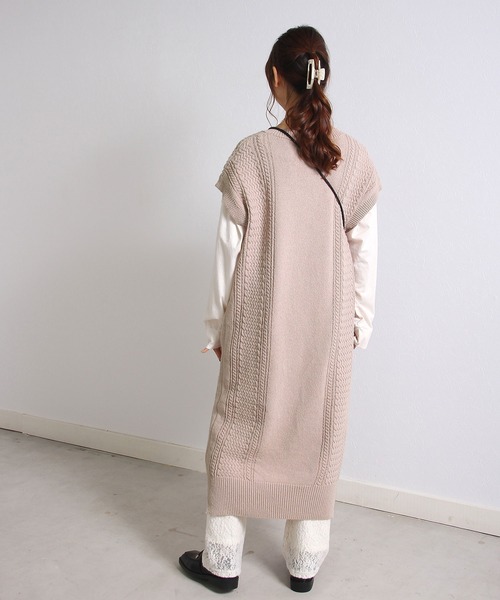 Crisp（クリスプ）の「ケーブルロングニットワンピース（ワンピース・レディース・パープル/グリーン・FREE）」の11枚目の写真