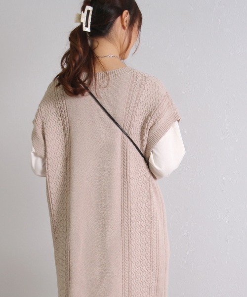 Crisp（クリスプ）の「ケーブルロングニットワンピース（ワンピース・レディース・パープル/グリーン・FREE）」の15枚目の写真