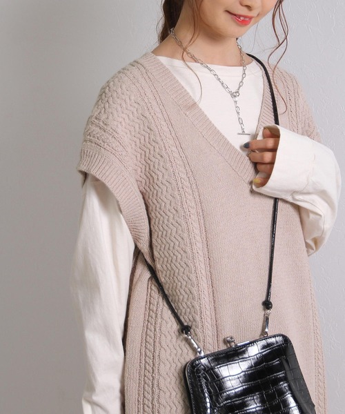 Crisp（クリスプ）の「ケーブルロングニットワンピース（ワンピース・レディース・パープル/グリーン・FREE）」の16枚目の写真