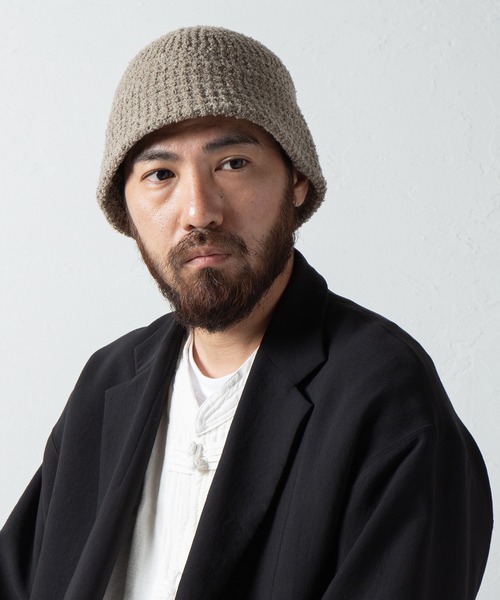 RACAL(ラカル)の「Boucle Knit Sailor Hat / ブークレニットセーラーハット(ニットキャップ/ビーニー・メンズ・ブラック/ベージュ/グレー/アイボリー・FREE)」の4枚目の写真