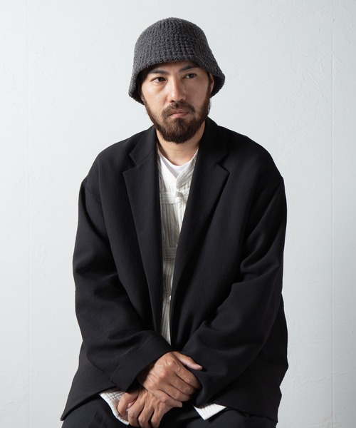 RACAL(ラカル)の「Boucle Knit Sailor Hat / ブークレニットセーラーハット(ニットキャップ/ビーニー・メンズ・ブラック/ベージュ/グレー/アイボリー・FREE)」の3枚目の写真