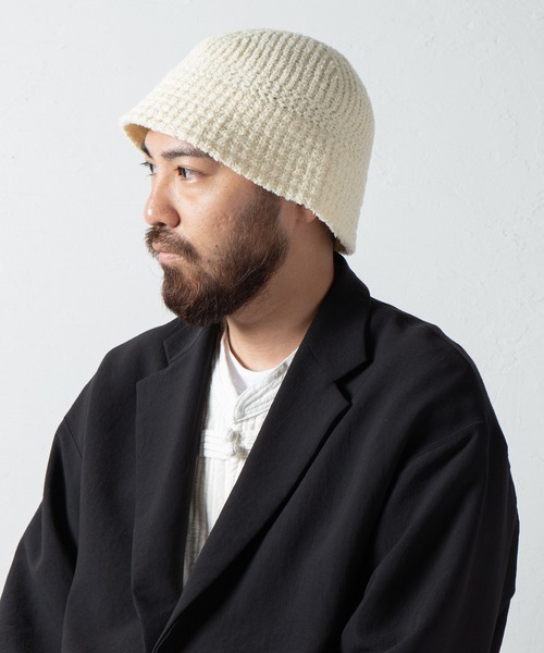 RACAL(ラカル)の「Boucle Knit Sailor Hat / ブークレニットセーラーハット(ニットキャップ/ビーニー・メンズ・ブラック/ベージュ/グレー/アイボリー・FREE)」の1枚目の写真