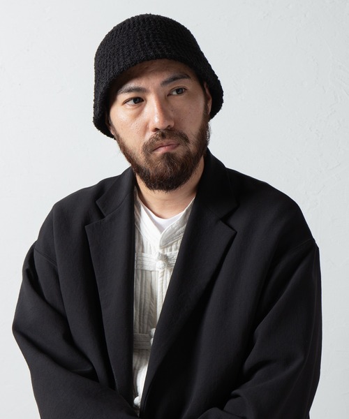 RACAL(ラカル)の「Boucle Knit Sailor Hat / ブークレニットセーラーハット(ニットキャップ/ビーニー・メンズ・ブラック/ベージュ/グレー/アイボリー・FREE)」の2枚目の写真