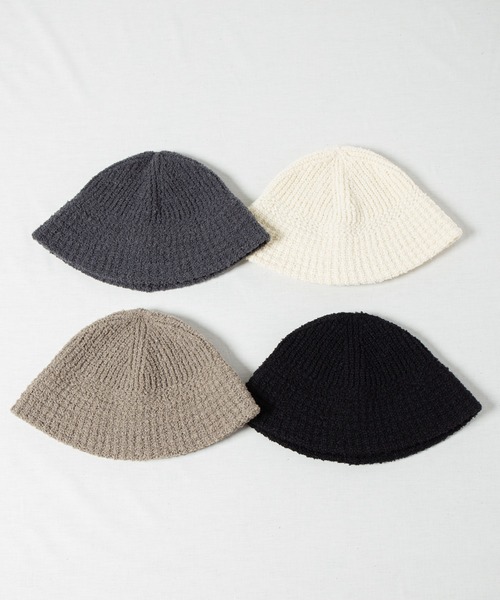 RACAL(ラカル)の「Boucle Knit Sailor Hat / ブークレニットセーラーハット(ニットキャップ/ビーニー・メンズ・ブラック/ベージュ/グレー/アイボリー・FREE)」の5枚目の写真