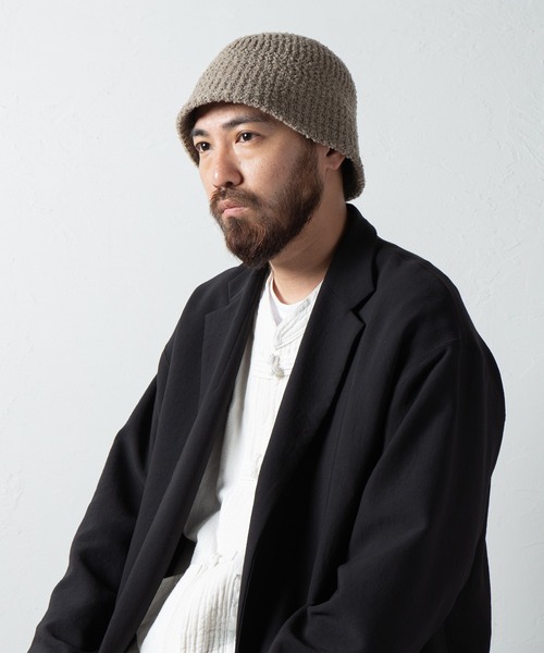 RACAL(ラカル)の「Boucle Knit Sailor Hat / ブークレニットセーラーハット(ニットキャップ/ビーニー・メンズ・ブラック/ベージュ/グレー/アイボリー・FREE)」の18枚目の写真