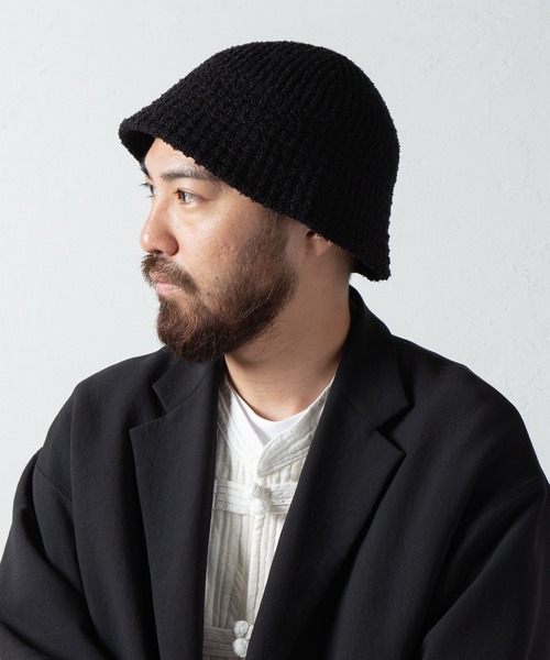 RACAL(ラカル)の「Boucle Knit Sailor Hat / ブークレニットセーラーハット(ニットキャップ/ビーニー・メンズ・ブラック/ベージュ/グレー/アイボリー・FREE)」の6枚目の写真