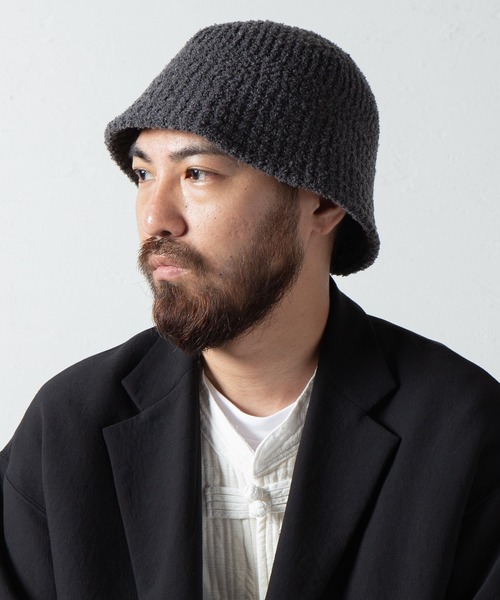 RACAL(ラカル)の「Boucle Knit Sailor Hat / ブークレニットセーラーハット(ニットキャップ/ビーニー・メンズ・ブラック/ベージュ/グレー/アイボリー・FREE)」の9枚目の写真
