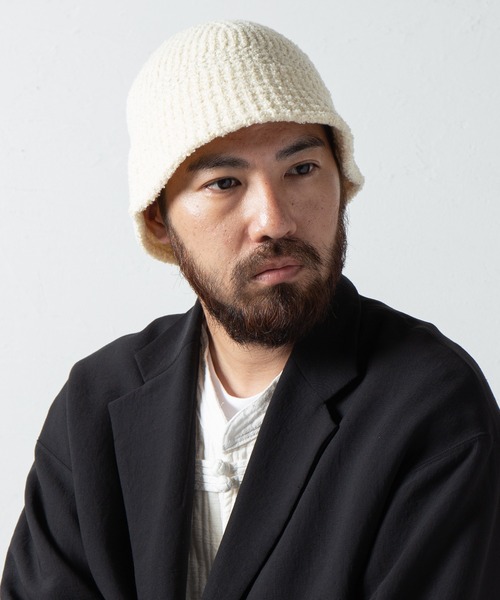 RACAL(ラカル)の「Boucle Knit Sailor Hat / ブークレニットセーラーハット(ニットキャップ/ビーニー・メンズ・ブラック/ベージュ/グレー/アイボリー・FREE)」の17枚目の写真