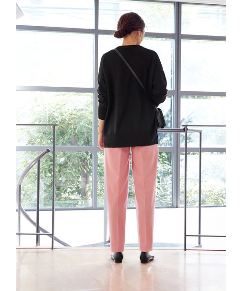 STYLE DELI（スタイルデリ）の「ウールライクタックテーパードパンツ（スラックス・レディース・チャコールグレー/ピンク/キャメル・SMALL/MEDIUM）」の6枚目の写真