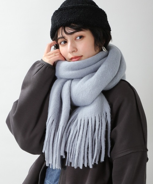 RAGEBLUE（レイジブルー）の「ラッセルボリュームマフラー/227918（マフラー・メンズ・ブラック/ベージュ/パープル/ブラウン/オフホワイト/ダークグレー/ブルー系その他・FREE）」の7枚目の写真