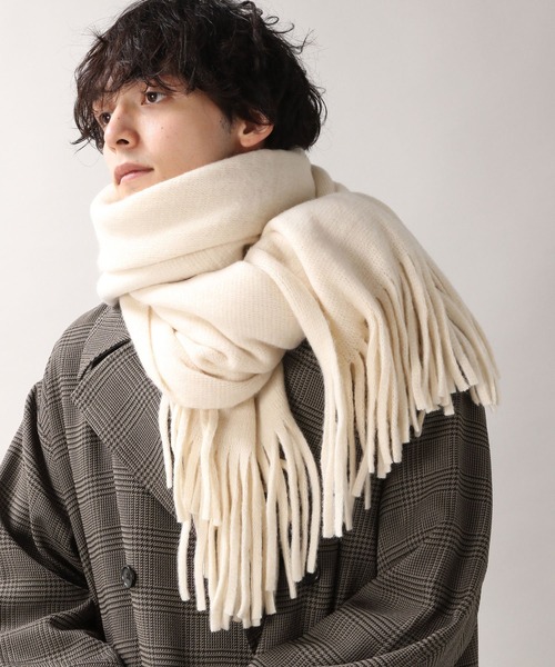 RAGEBLUE（レイジブルー）の「ラッセルボリュームマフラー/227918（マフラー・メンズ・ブラック/ベージュ/パープル/ブラウン/オフホワイト/ダークグレー/ブルー系その他・FREE）」の2枚目の写真