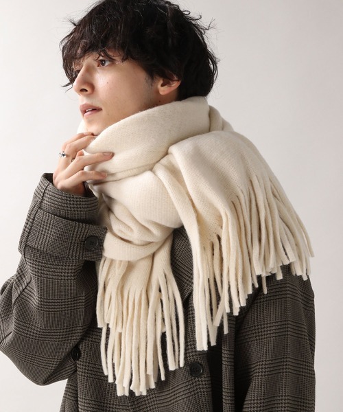 RAGEBLUE（レイジブルー）の「ラッセルボリュームマフラー/227918（マフラー・メンズ・ブラック/ベージュ/パープル/ブラウン/オフホワイト/ダークグレー/ブルー系その他・FREE）」の8枚目の写真