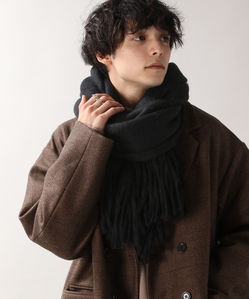 RAGEBLUE（レイジブルー）の「ラッセルボリュームマフラー/227918（マフラー・メンズ・ブラック/ベージュ/パープル/ブラウン/オフホワイト/ダークグレー/ブルー系その他・FREE）」の10枚目の写真