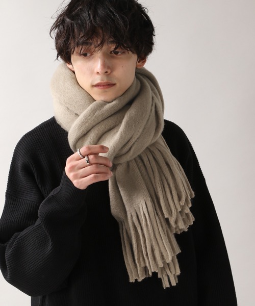 RAGEBLUE（レイジブルー）の「ラッセルボリュームマフラー/227918（マフラー・メンズ・ブラック/ベージュ/パープル/ブラウン/オフホワイト/ダークグレー/ブルー系その他・FREE）」の12枚目の写真