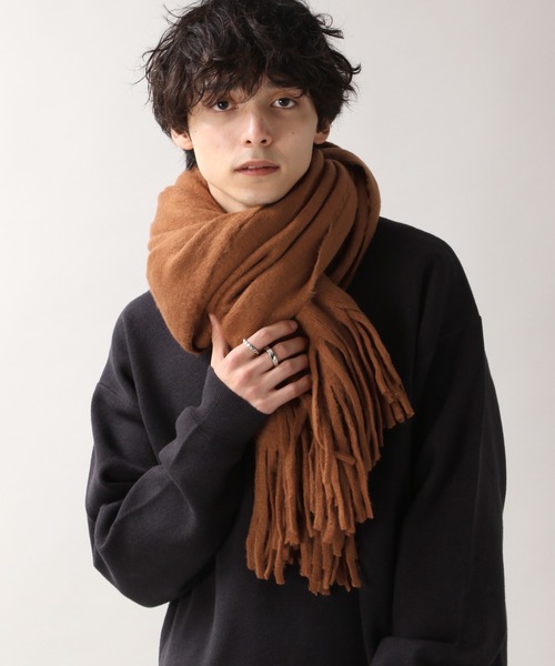 RAGEBLUE（レイジブルー）の「ラッセルボリュームマフラー/227918（マフラー・メンズ・ブラック/ベージュ/パープル/ブラウン/オフホワイト/ダークグレー/ブルー系その他・FREE）」の13枚目の写真