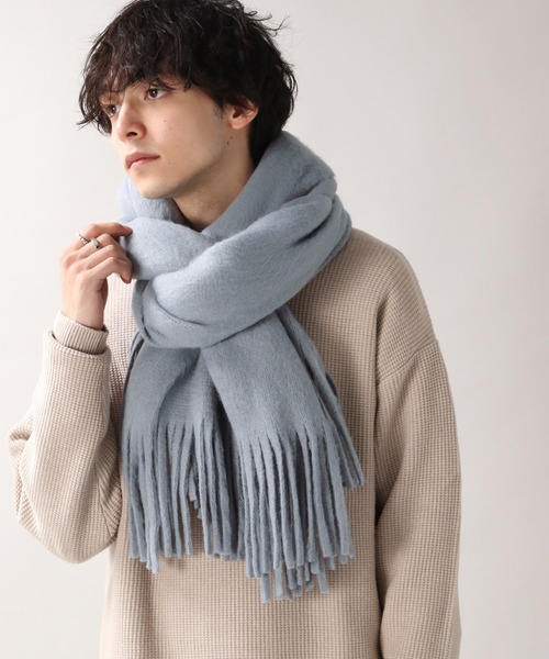 RAGEBLUE（レイジブルー）の「ラッセルボリュームマフラー/227918（マフラー・メンズ・ブラック/ベージュ/パープル/ブラウン/オフホワイト/ダークグレー/ブルー系その他・FREE）」の14枚目の写真