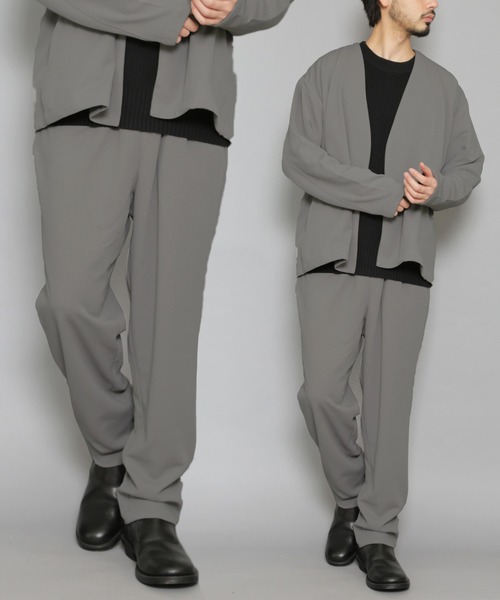 CERCA（チェルカ）の「BG/カットジョーゼット 1タック トラウザー（スラックス・メンズ・チャコールグレー/ブラック/ベージュ/ネイビー/ブラウン/グレー/オリーブ/ライトブラウン/カーキ系1・SMALL/MEDIUM/LARGE/X-LARGE/XX-LARGE）」の4枚目の写真