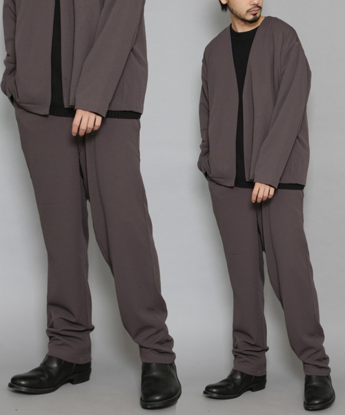 CERCA（チェルカ）の「BG/カットジョーゼット 1タック トラウザー（スラックス・メンズ・チャコールグレー/ブラック/ベージュ/ネイビー/ブラウン/グレー/オリーブ/ライトブラウン/カーキ系1・SMALL/MEDIUM/LARGE/X-LARGE/XX-LARGE）」の3枚目の写真