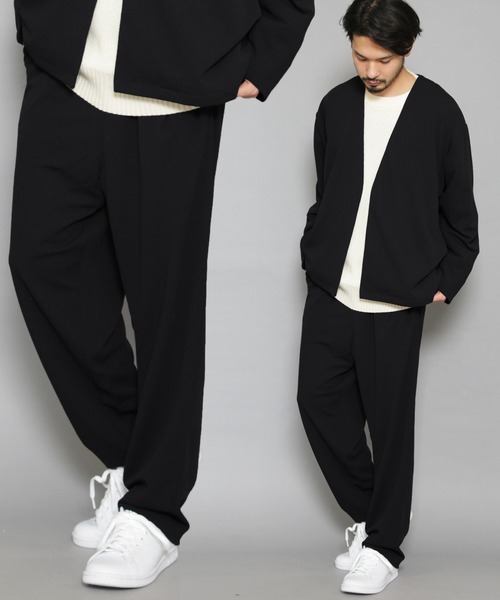 CERCA（チェルカ）の「BG/カットジョーゼット 1タック トラウザー（スラックス・メンズ・チャコールグレー/ブラック/ベージュ/ネイビー/ブラウン/グレー/オリーブ/ライトブラウン/カーキ系1・SMALL/MEDIUM/LARGE/X-LARGE/XX-LARGE）」の2枚目の写真