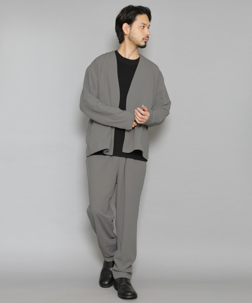 CERCA（チェルカ）の「BG/カットジョーゼット 1タック トラウザー（スラックス・メンズ・チャコールグレー/ブラック/ベージュ/ネイビー/ブラウン/グレー/オリーブ/ライトブラウン/カーキ系1・SMALL/MEDIUM/LARGE/X-LARGE/XX-LARGE）」の14枚目の写真