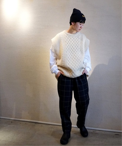 ジュンワタナベ チェック サルエルパンツ XS ブラウン ジュンワタナベ チェック サルエルパンツ XS ブラウン ジュンワタナベ