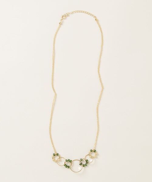 MATSUNO GLASS BEADS(マツノグラスビーズ)の「【MATSUNO GLASS BEADS/松野グラスビーズ】Halo Necklace NE92M(ネックレス・レディース・グリーン/ゴールド/ブラック/ブラウン/シルバー/ターコイズブルー/レッド/ピンク・FREE)」の3枚目の写真