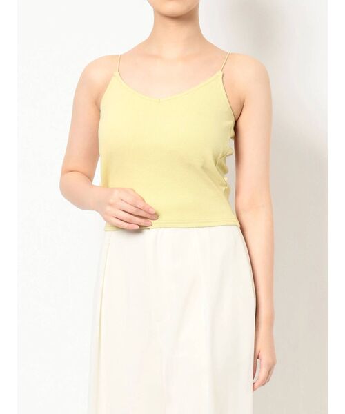 MERCURYDUO（マーキュリーデュオ）の「カップ付バックオープンクロスキャミ（Tシャツ/カットソー・レディース・ブラック/オフホワイト/ライム・FREE）」の9枚目の写真