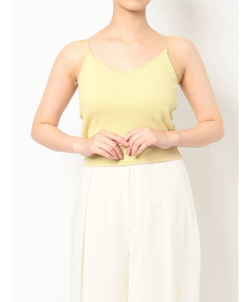 MERCURYDUO（マーキュリーデュオ）の「カップ付バックオープンクロスキャミ（Tシャツ/カットソー・レディース・ブラック/オフホワイト/ライム・FREE）」の14枚目の写真