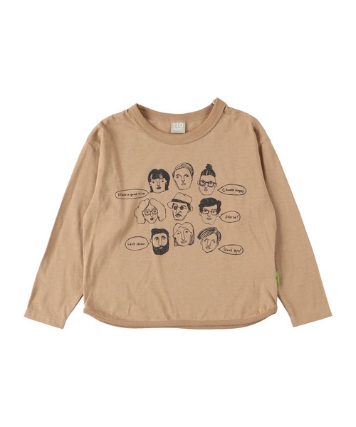 DILASH(ディラッシュ)の「ユニークフェイス ロンT(Tシャツ/カットソー・キッズ・サックスブルー/オフホワイト/ブラウン・130/110/120/150/140/100/90/80)」の3枚目の写真