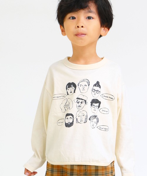 DILASH(ディラッシュ)の「ユニークフェイス ロンT(Tシャツ/カットソー・キッズ・サックスブルー/オフホワイト/ブラウン・130/110/120/150/140/100/90/80)」の10枚目の写真