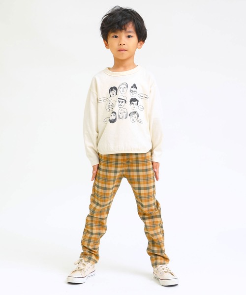 DILASH(ディラッシュ)の「ユニークフェイス ロンT(Tシャツ/カットソー・キッズ・サックスブルー/オフホワイト/ブラウン・130/110/120/150/140/100/90/80)」の8枚目の写真