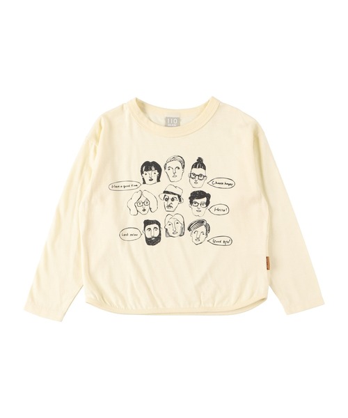 DILASH(ディラッシュ)の「ユニークフェイス ロンT(Tシャツ/カットソー・キッズ・サックスブルー/オフホワイト/ブラウン・130/110/120/150/140/100/90/80)」の5枚目の写真